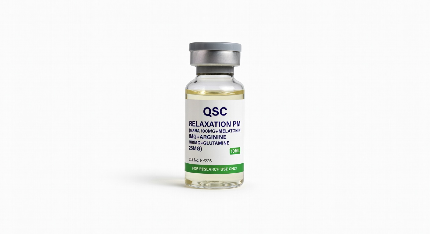 Relaxation PM (GABA 100mg+Melatonin 1mg+Arginine 100mg+Glutamine 25mg) 10ml vial — QSC product photo